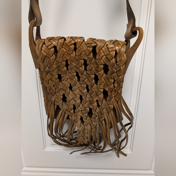 Woven Tan Crossbody Bag - Picture 3 of 9